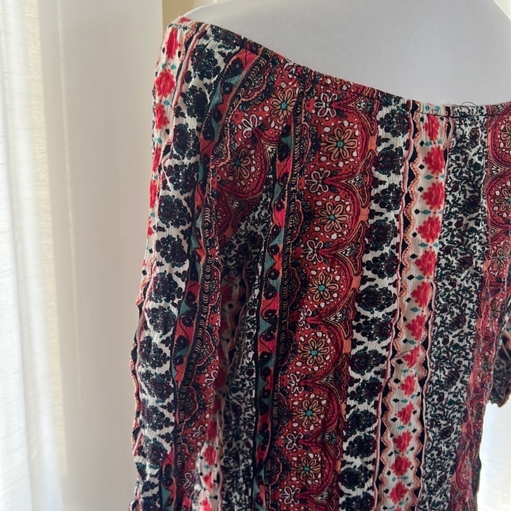 Boho Print Tunic Top Size Medium R.2.D - image 6